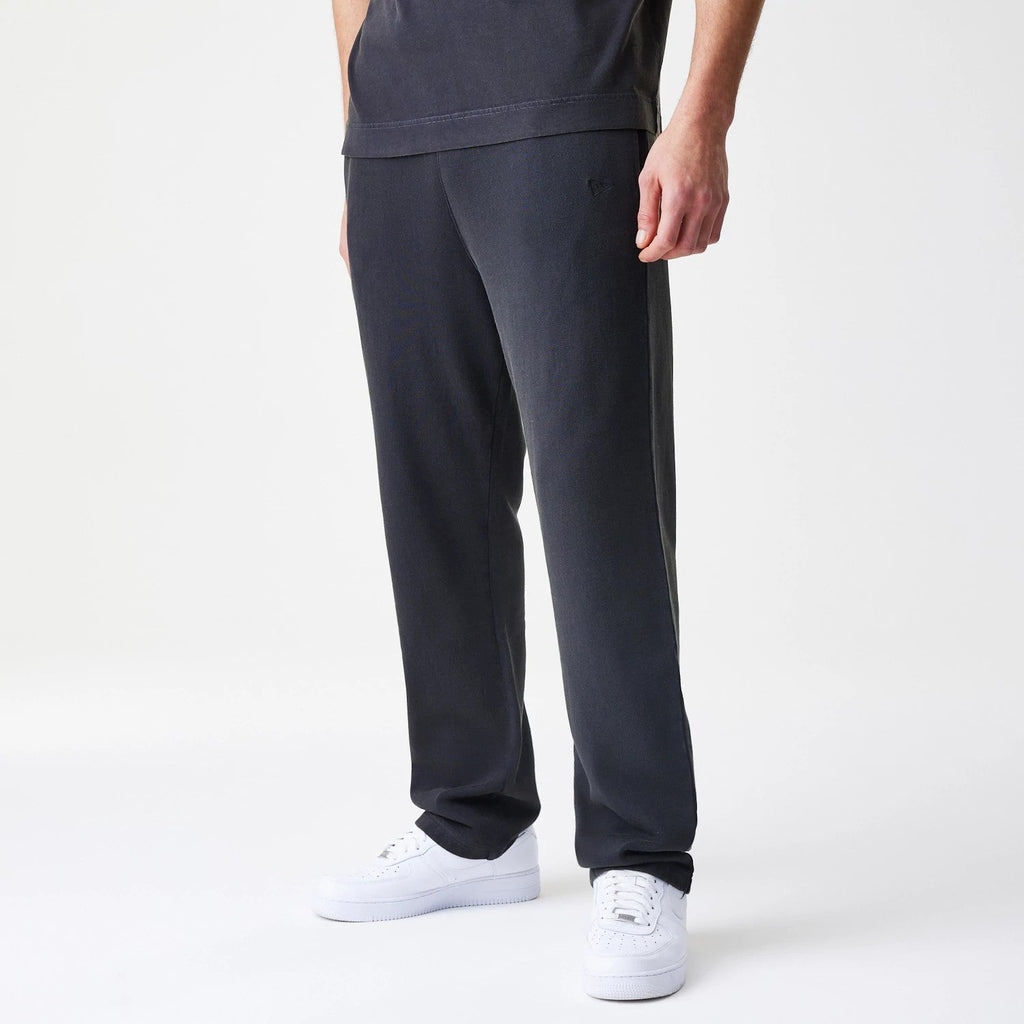 New Era Washed Black Straight Leg Joggers-zelvios