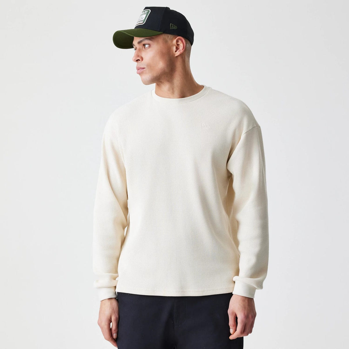 New Era Waffle Light Beige Long Sleeve T-Shirt-zelvios