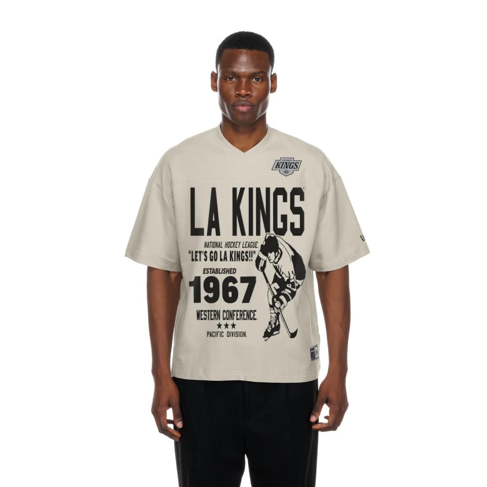 LA Kings NHL Throwback Prep Light Beige T-Shirt-zelvios