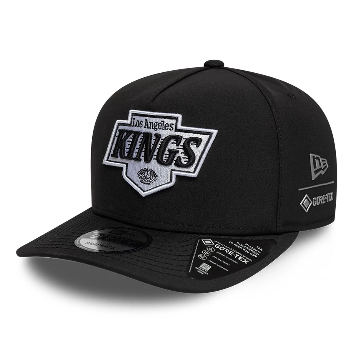 LA Kings NHL Gore-Tex Black 9FIFTY A-Frame Snapback Adjustable Cap-zelvios