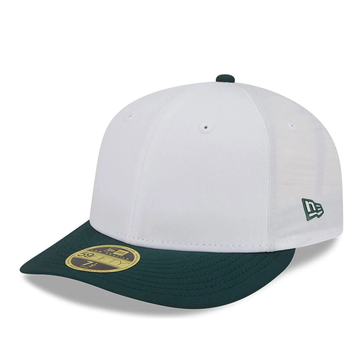 New Era Open White & Dark Green Low Profile 59FIFTY Fitted Cap-zelvios