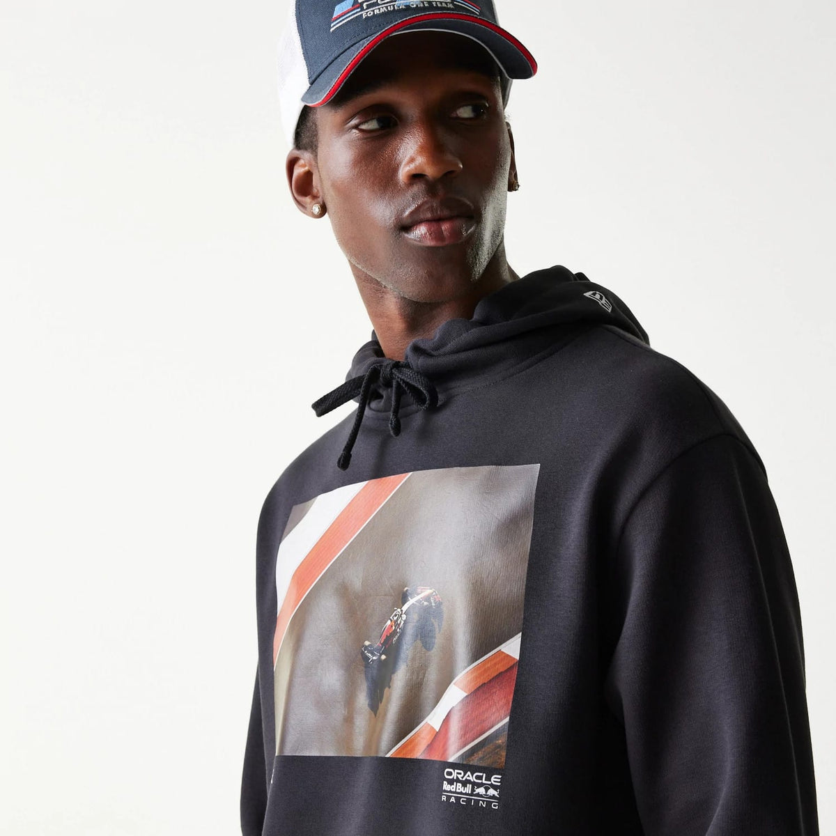 Red Bull Racing Black Oversized Pullover Hoodie-zelvios