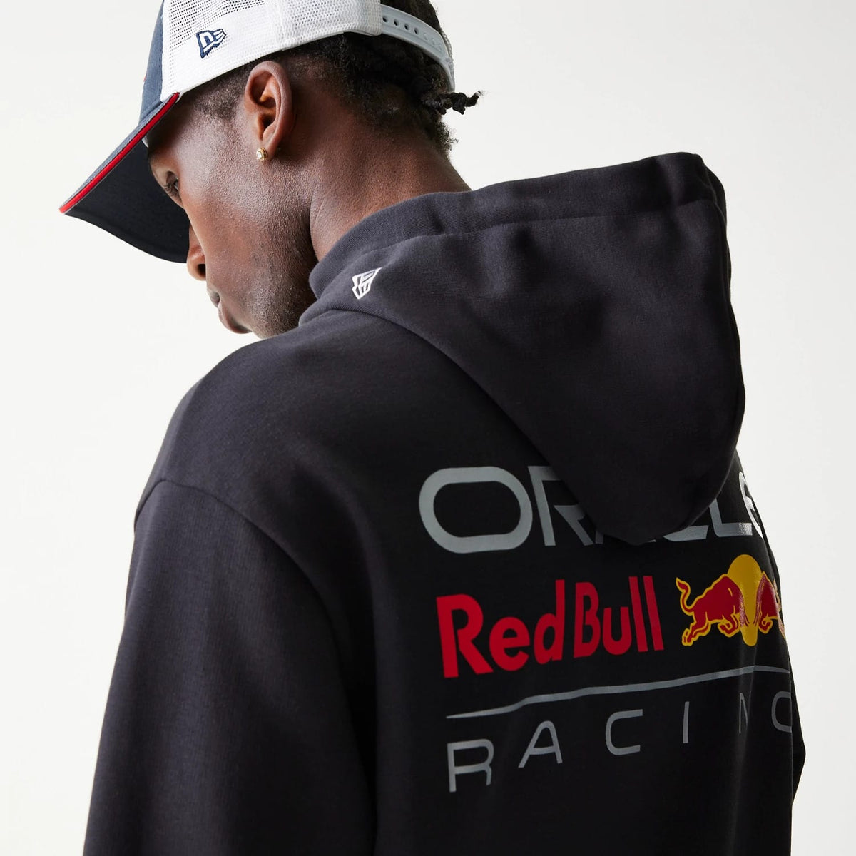 Red Bull Racing Black Oversized Pullover Hoodie-zelvios
