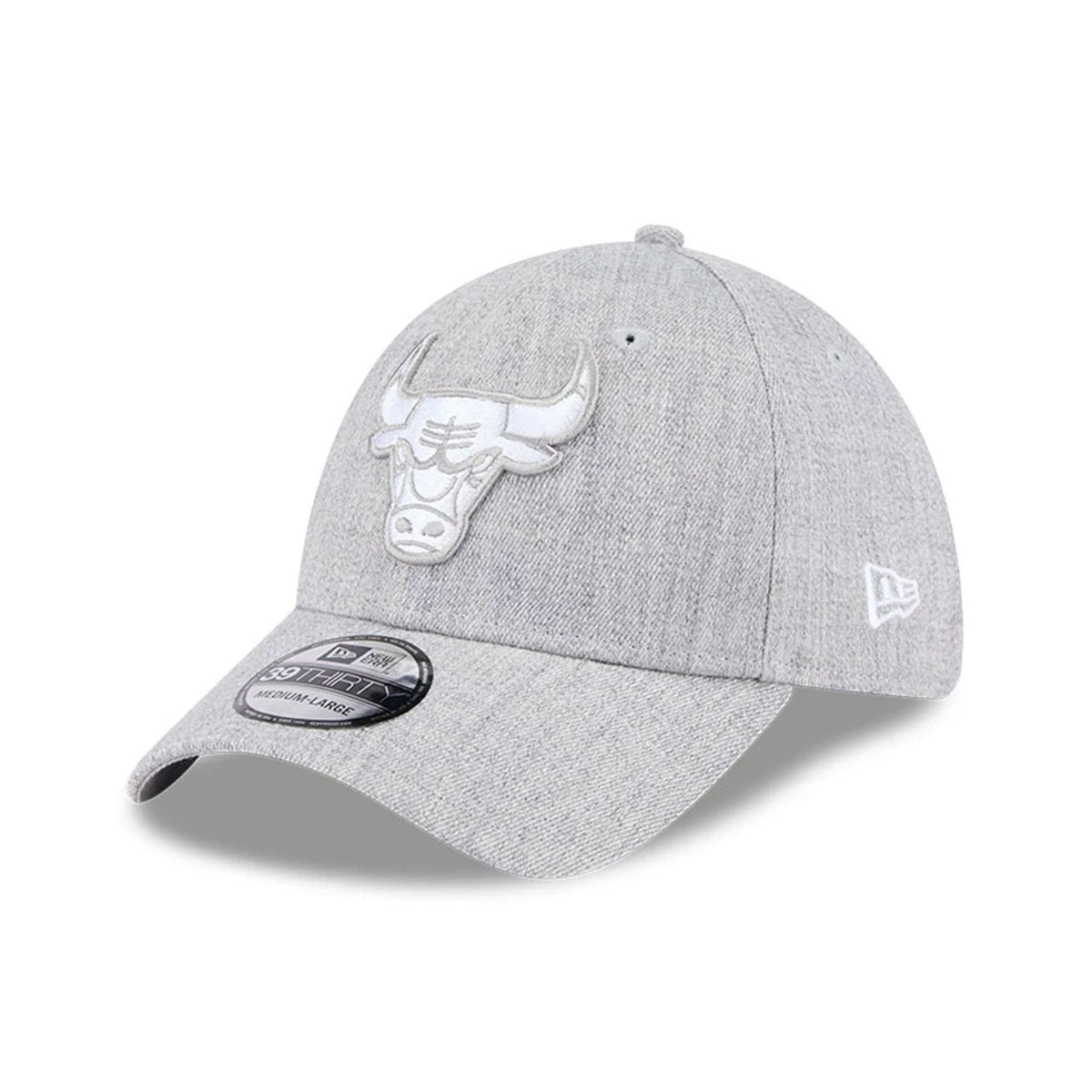 Chicago Bulls NBA Heather Grey 39THIRTY Stretch Fit Cap-zelvios