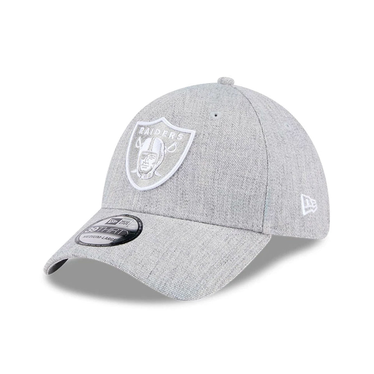 Las Vegas Raiders NFL Heather Grey 39THIRTY Stretch Fit Cap-zelvios