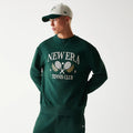 New Era Dark Green Oversized Crew Neck Sweater-zelvios