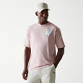 LA Dodgers MLB Floral Pastel Pink Oversized T-Shirt-zelvios