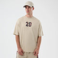 New Era Mesh Infill Light Beige Oversized T-Shirt-zelvios
