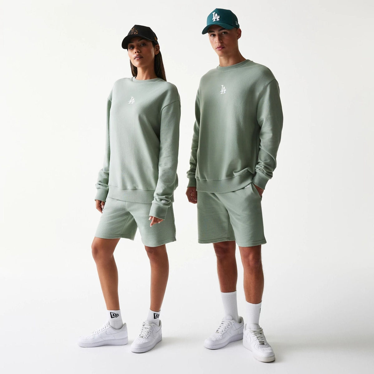 LA Dodgers MLB Midi Pastel Green Oversized Crew Neck Sweater-zelvios