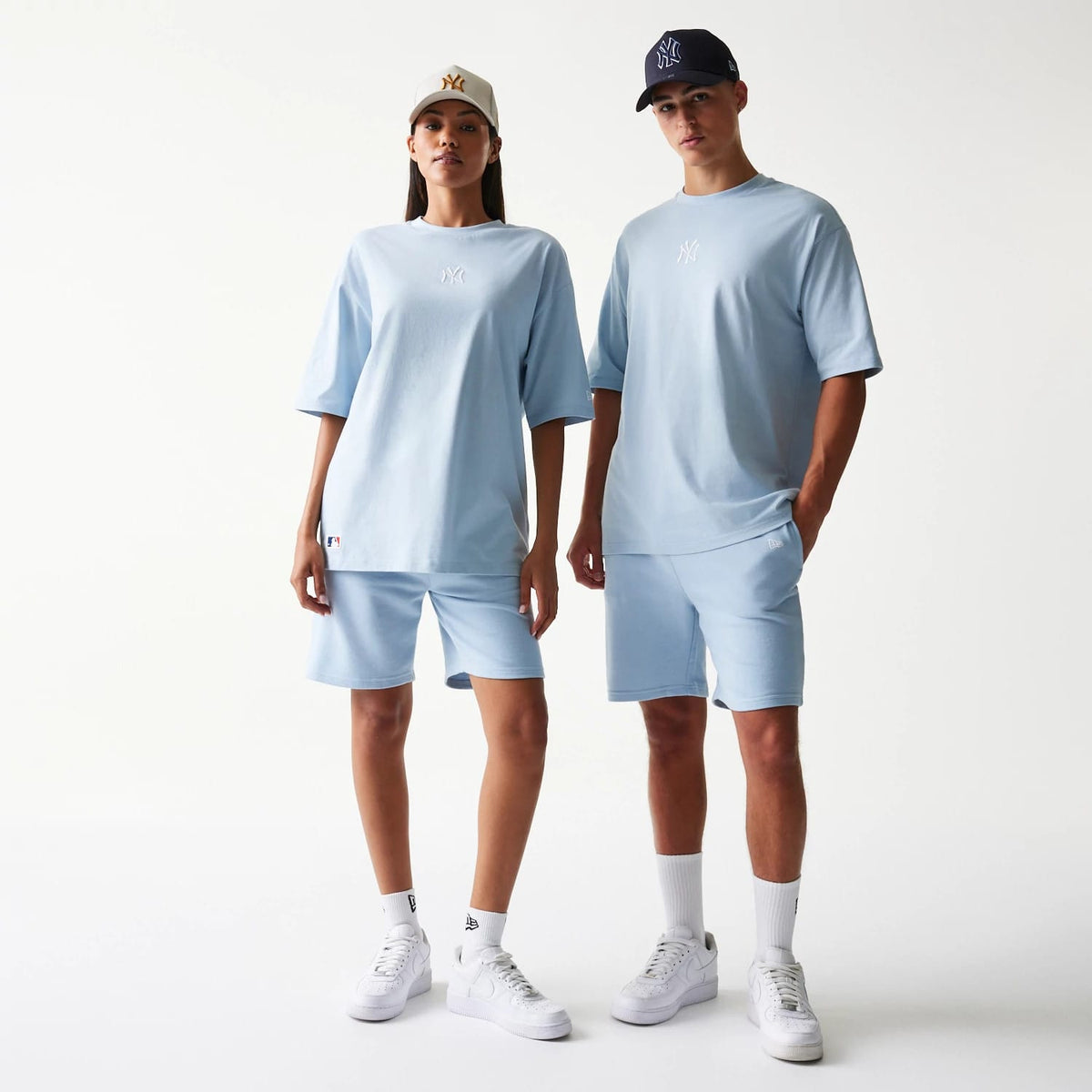 New York Yankees MLB Midi Pastel Blue Oversized T-Shirt-zelvios