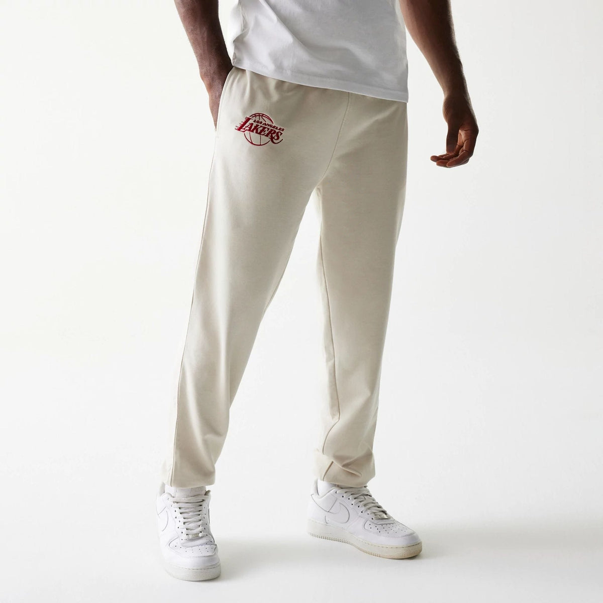 LA Lakers NBA League Essential Cream Joggers-zelvios