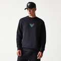 Chicago Bulls NBA Black Oversized Crew Neck Sweater-zelvios