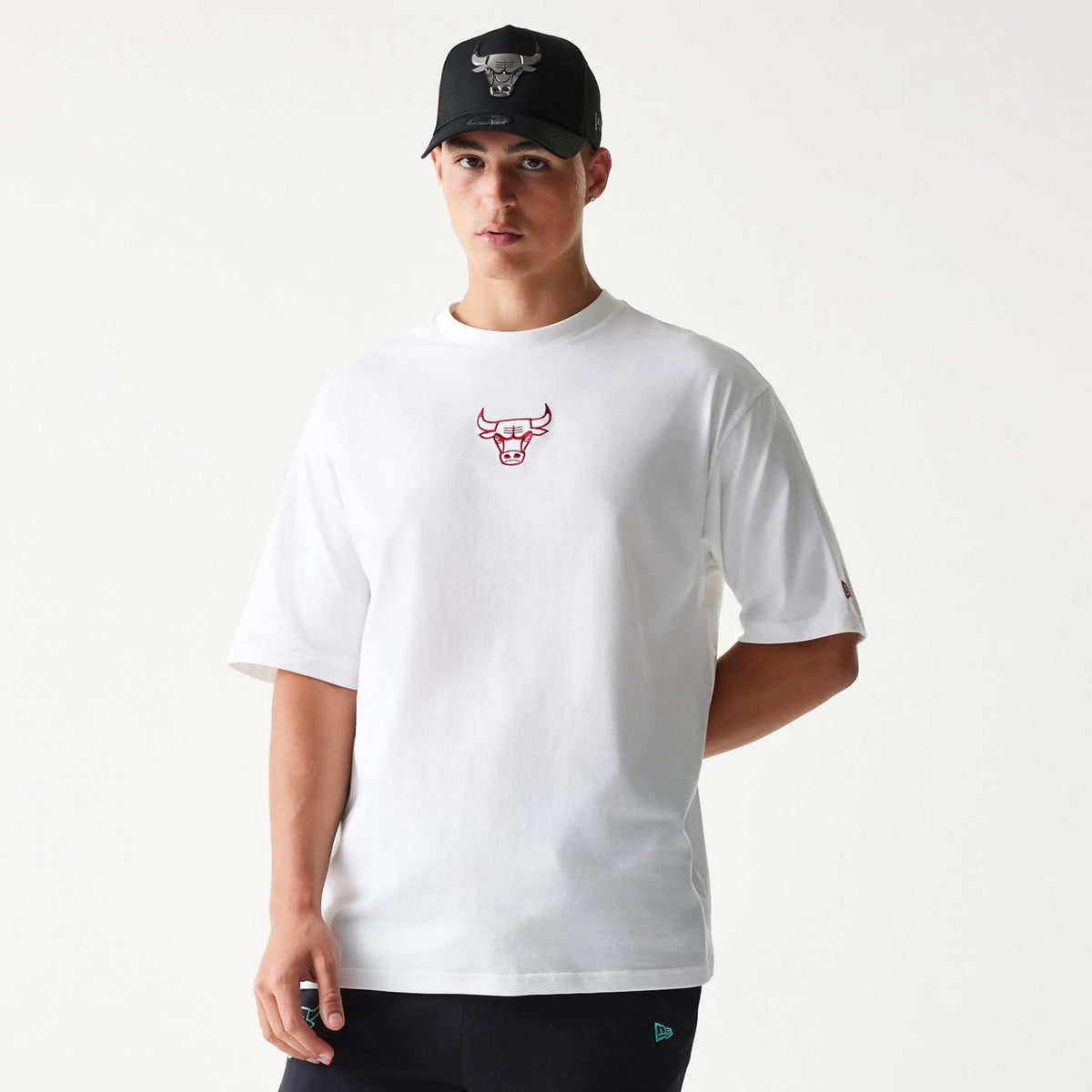 Chicago Bulls NBA League Essential White Oversized T-Shirt-zelvios