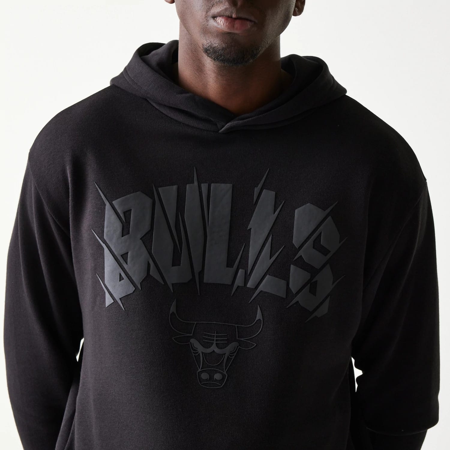 Chicago Bulls NBA Black Oversized Pullover Hoodie-kentox