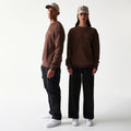 New Era Script Waffle Brown Crew Neck Sweater-zelvios