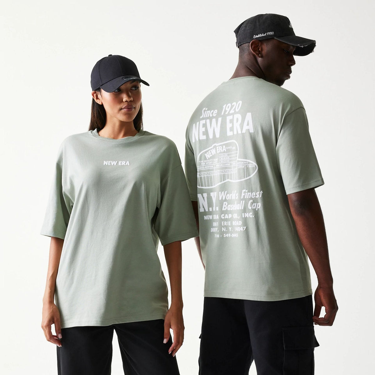 New Era Graphic Pastel Green Oversized T-Shirt-zelvios