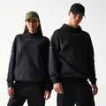 New Era Tech Black Oversized Pullover Hoodie-zelvios