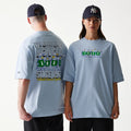 New Era Baseball Birds Character Graphic Blue Oversized T-Shirt-zelvios