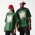 New Era Pear Fruit Graphic Dark Green Oversized T-Shirt-zelvios