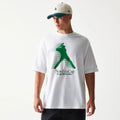 New Era Baseball Player Graphic White Oversized T-Shirt-zelvios