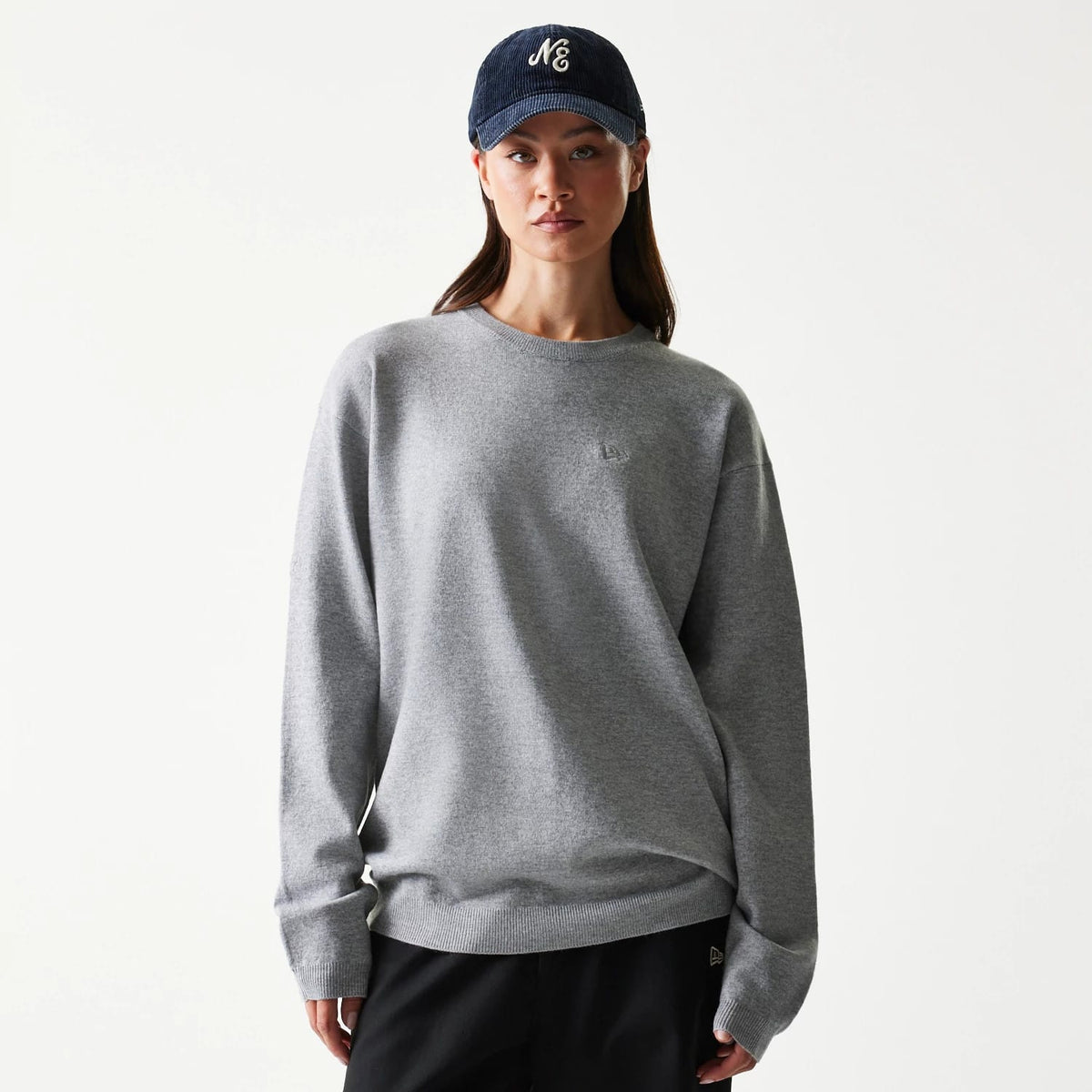 New Era Essential Flag Grey Knitted Sweater-zelvios