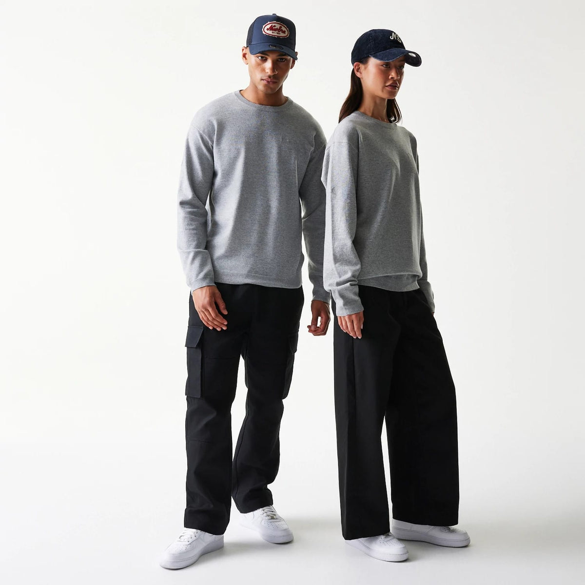 New Era Essential Flag Grey Knitted Sweater-zelvios