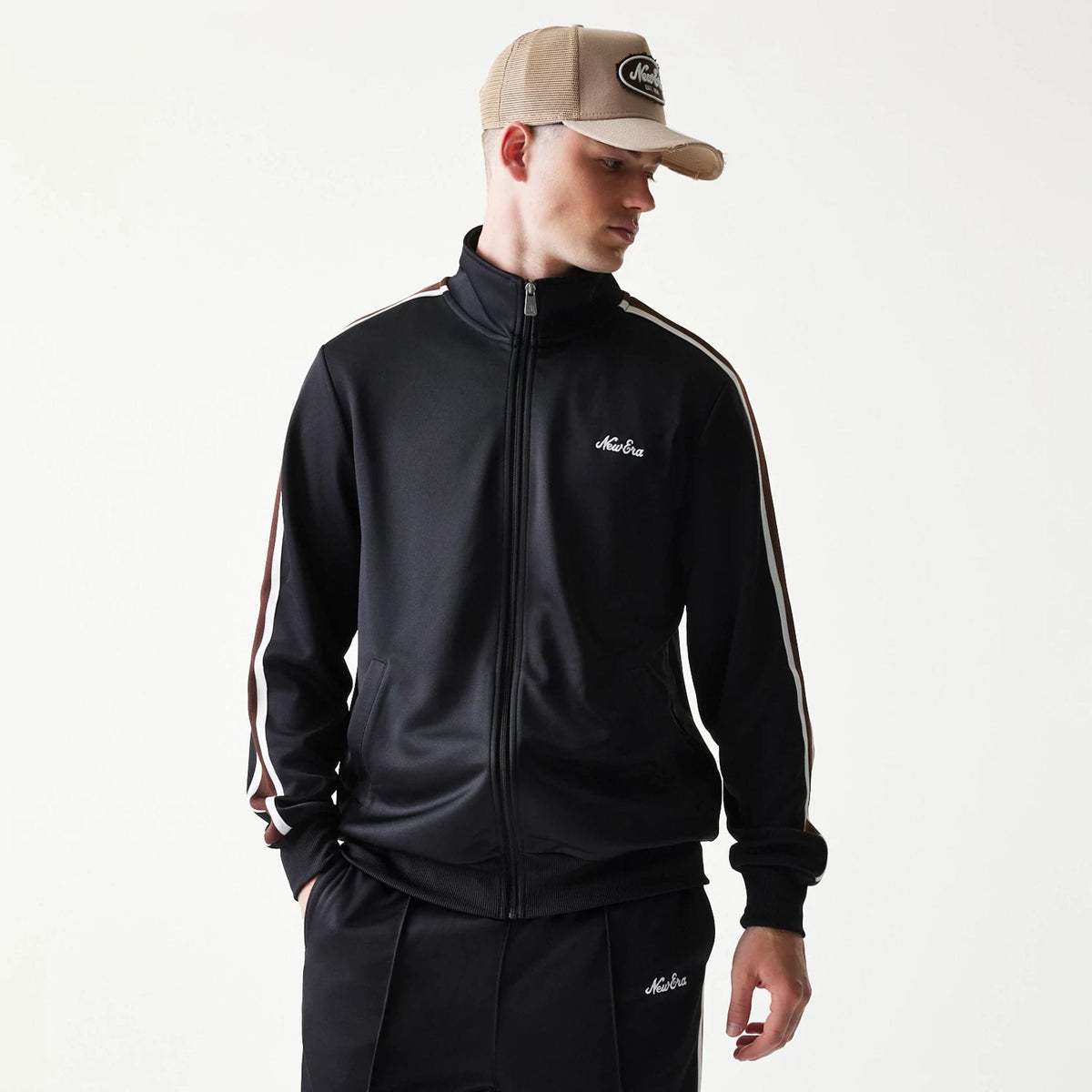 New Era Script Black Track Jacket-zelvios