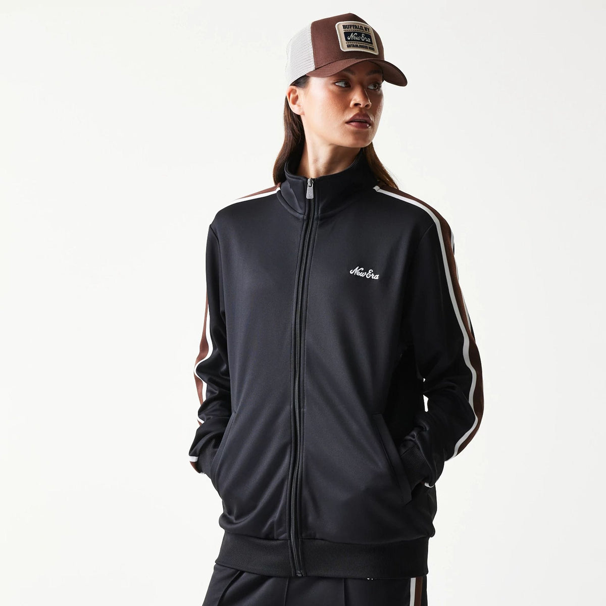 New Era Script Black Track Jacket-zelvios