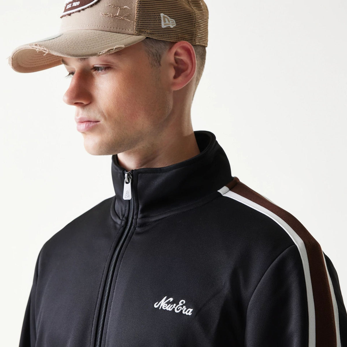 New Era Script Black Track Jacket-zelvios