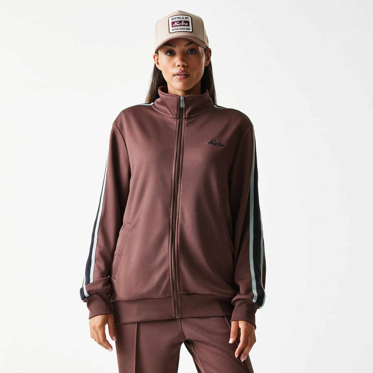 New Era Script Brown Track Jacket-zelvios
