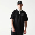 New York Yankees MLB Black Oversized Polo T-Shirt-zelvios