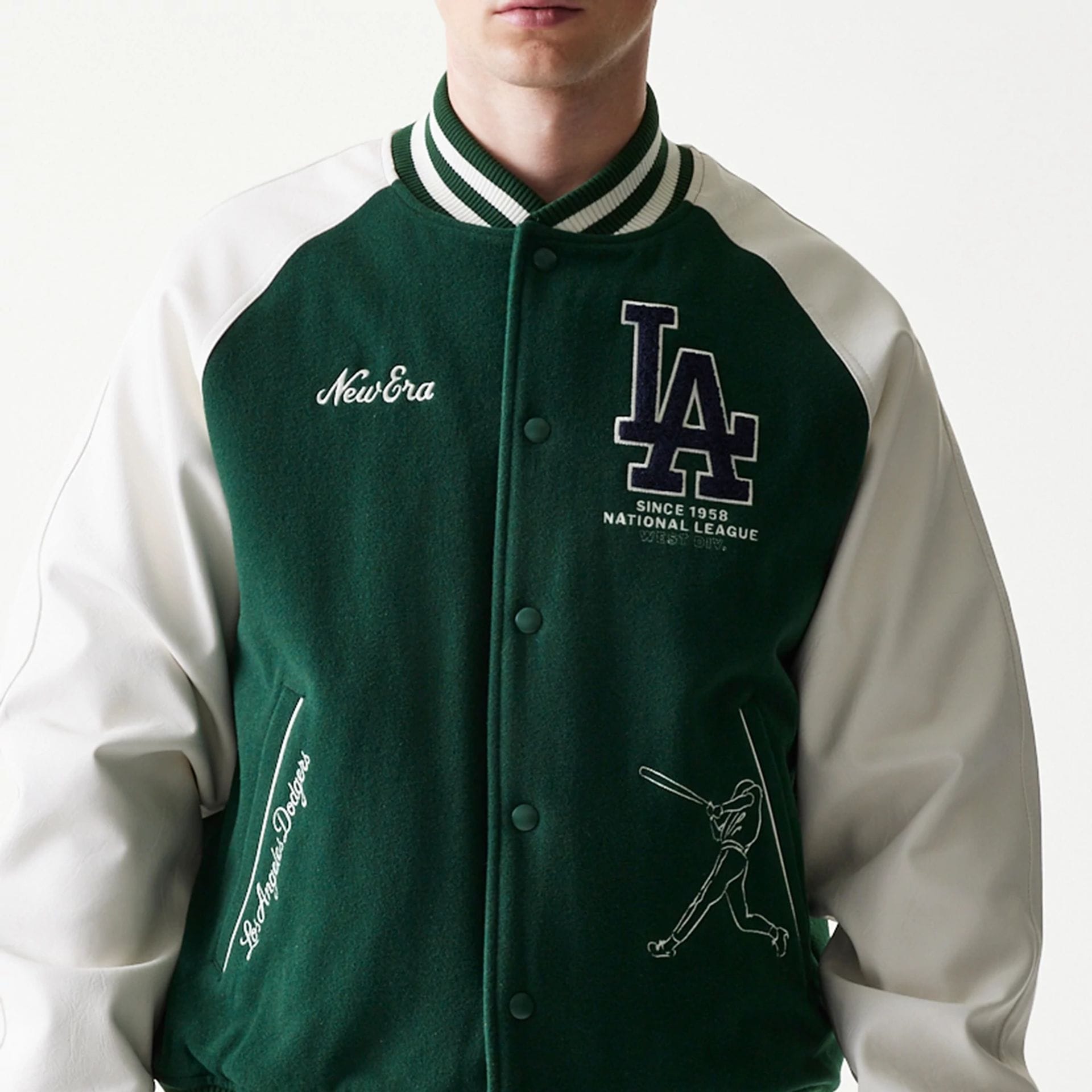LA Dodgers MLB Dark Green Varsity Jacket-kentox