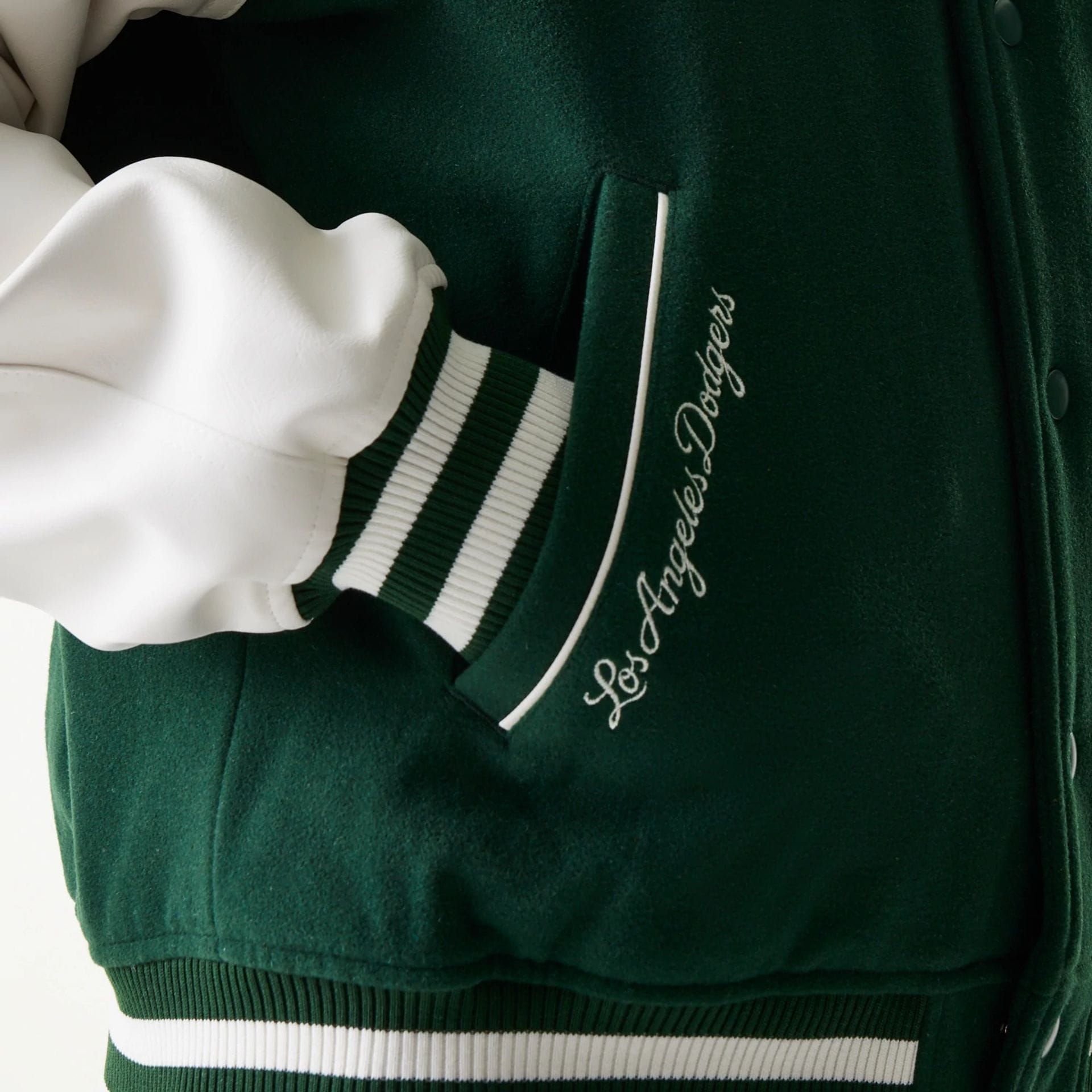 LA Dodgers MLB Dark Green Varsity Jacket-kentox