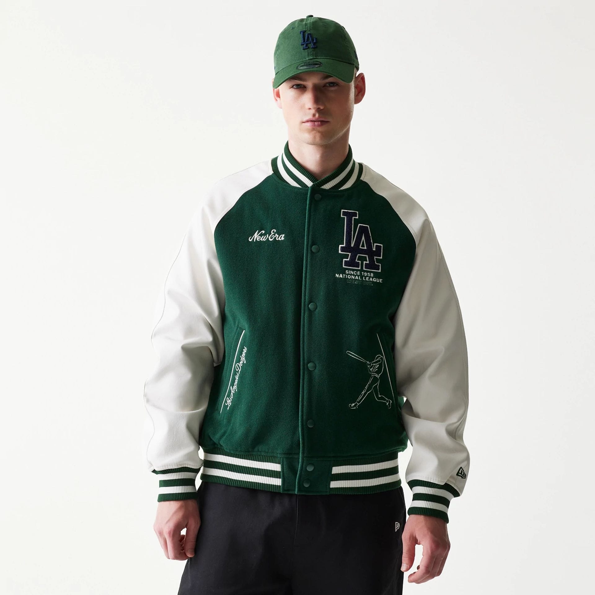 LA Dodgers MLB Dark Green Varsity Jacket-kentox