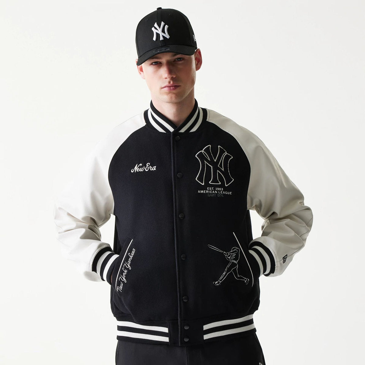 New York Yankees MLB Black Varsity Jacket-zelvios
