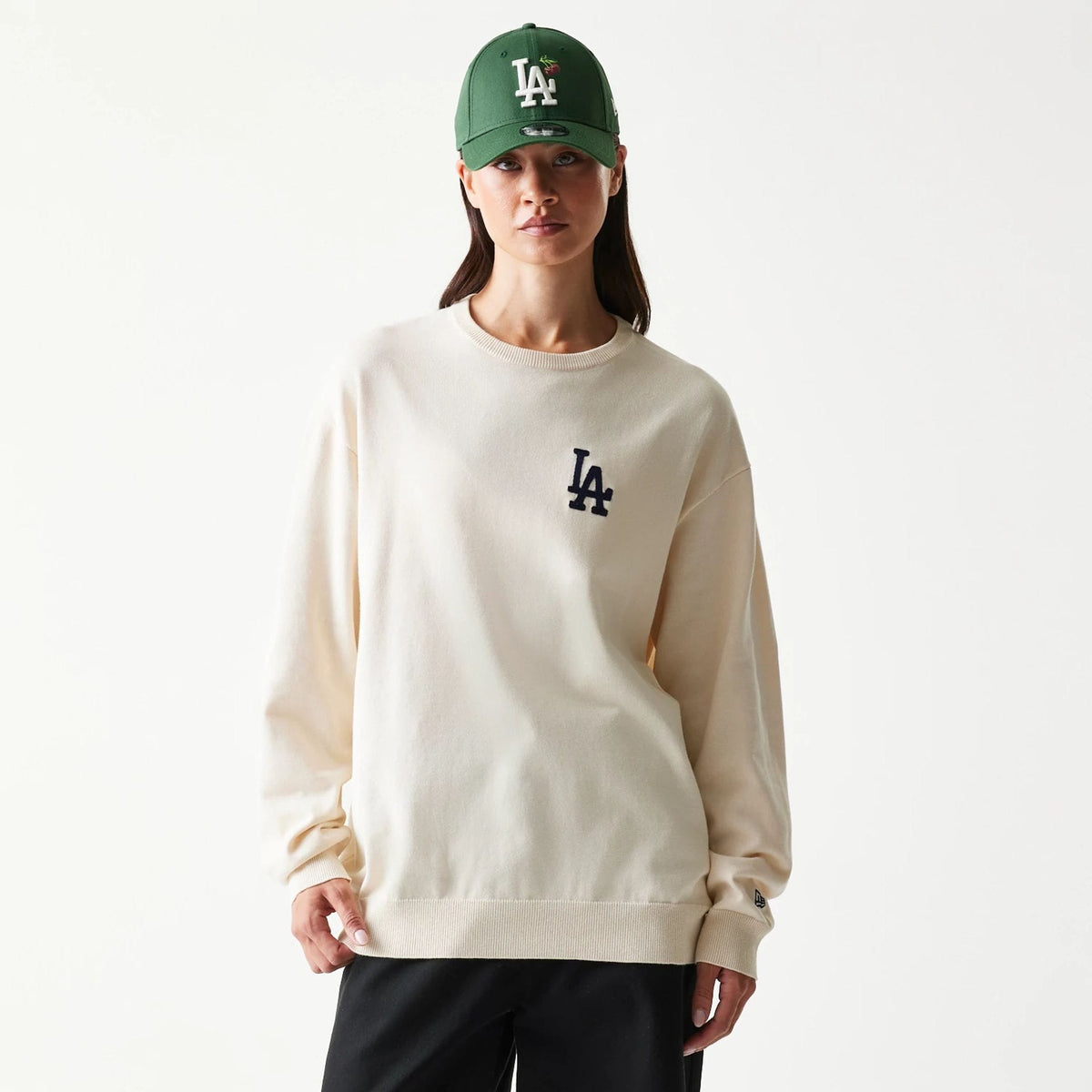 LA Dodgers MLB Essential Open White Knitted Sweater-zelvios