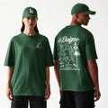 LA Dodgers MLB Baseball Graphic Dark Green Oversized T-Shirt-zelvios