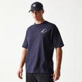 New York Yankees MLB Baseball Graphic Navy Oversized T-Shirt-zelvios
