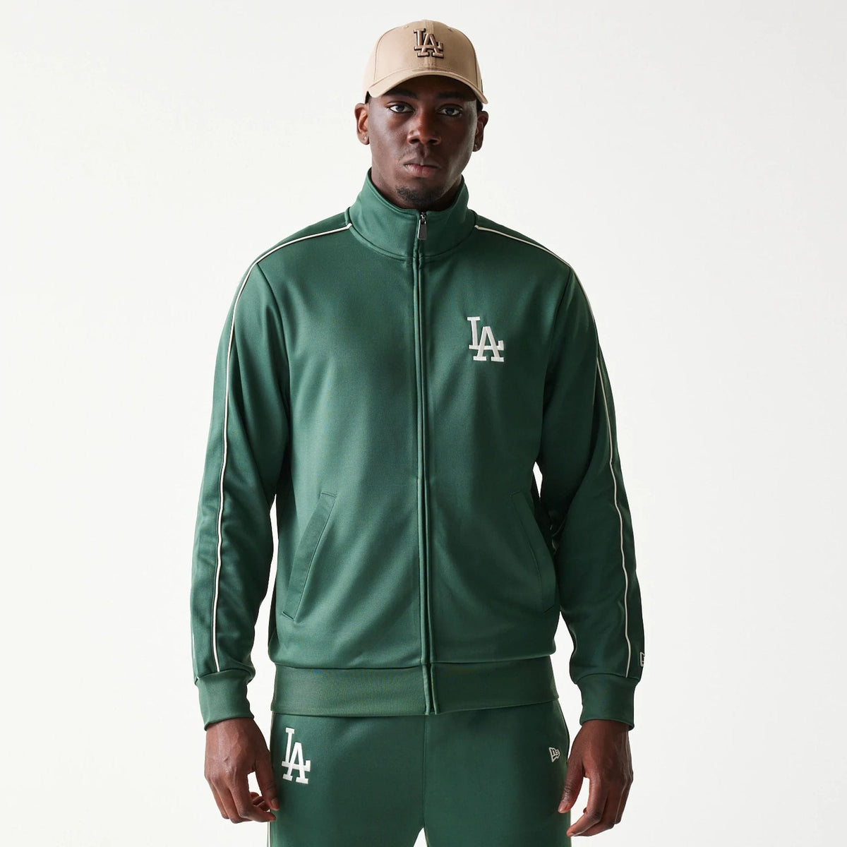 LA Dodgers MLB Piping Dark Green Track Jacket-zelvios