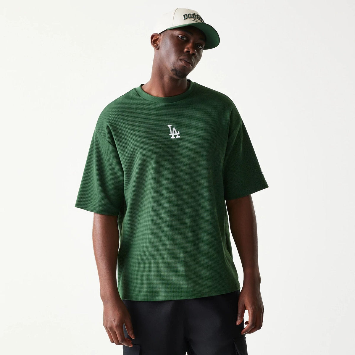 LA Dodgers MLB Waffle Dark Green Oversized T-Shirt-zelvios
