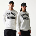 New York Yankees MLB Graphic Pastel Grey Oversized Crew Neck Sweater-zelvios