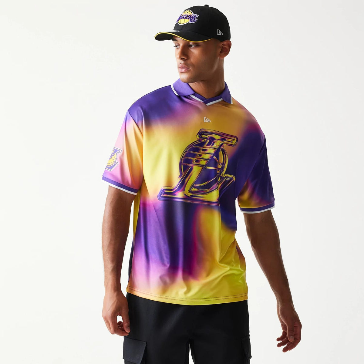 LA Lakers NBA All Over Print Purple T-Shirt-zelvios