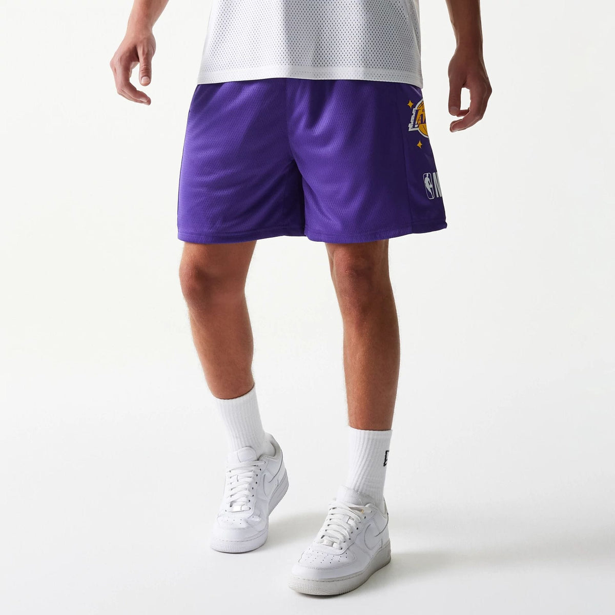 LA Lakers NBA Mesh Purple Shorts-zelvios