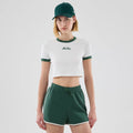 Womens New Era White Cropped Slim T-shirt-zelvios
