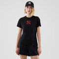 New York Yankees Womens MLB Infill Black T-shirt-zelvios