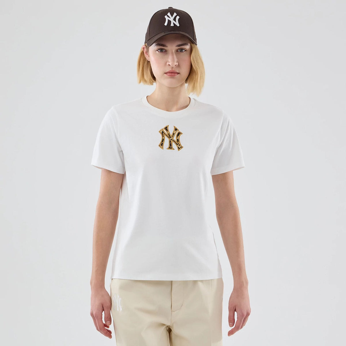 New York Yankees Womens MLB Infill White T-shirt-zelvios
