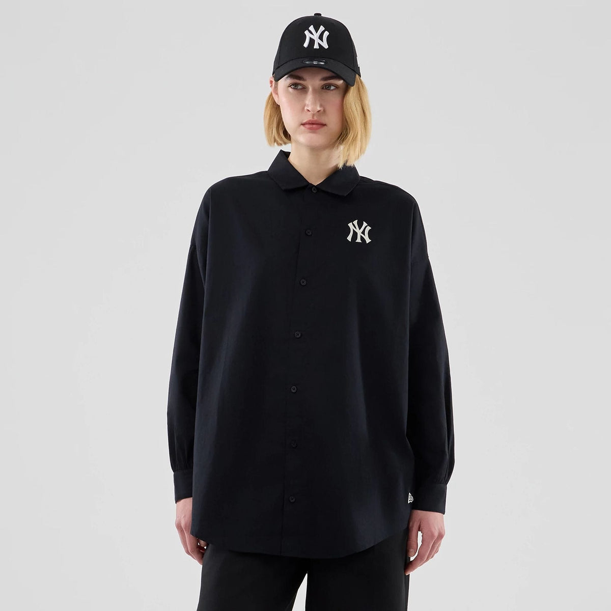 New York Yankees Womens MLB Shirt Black Long Sleeve Shirt-zelvios