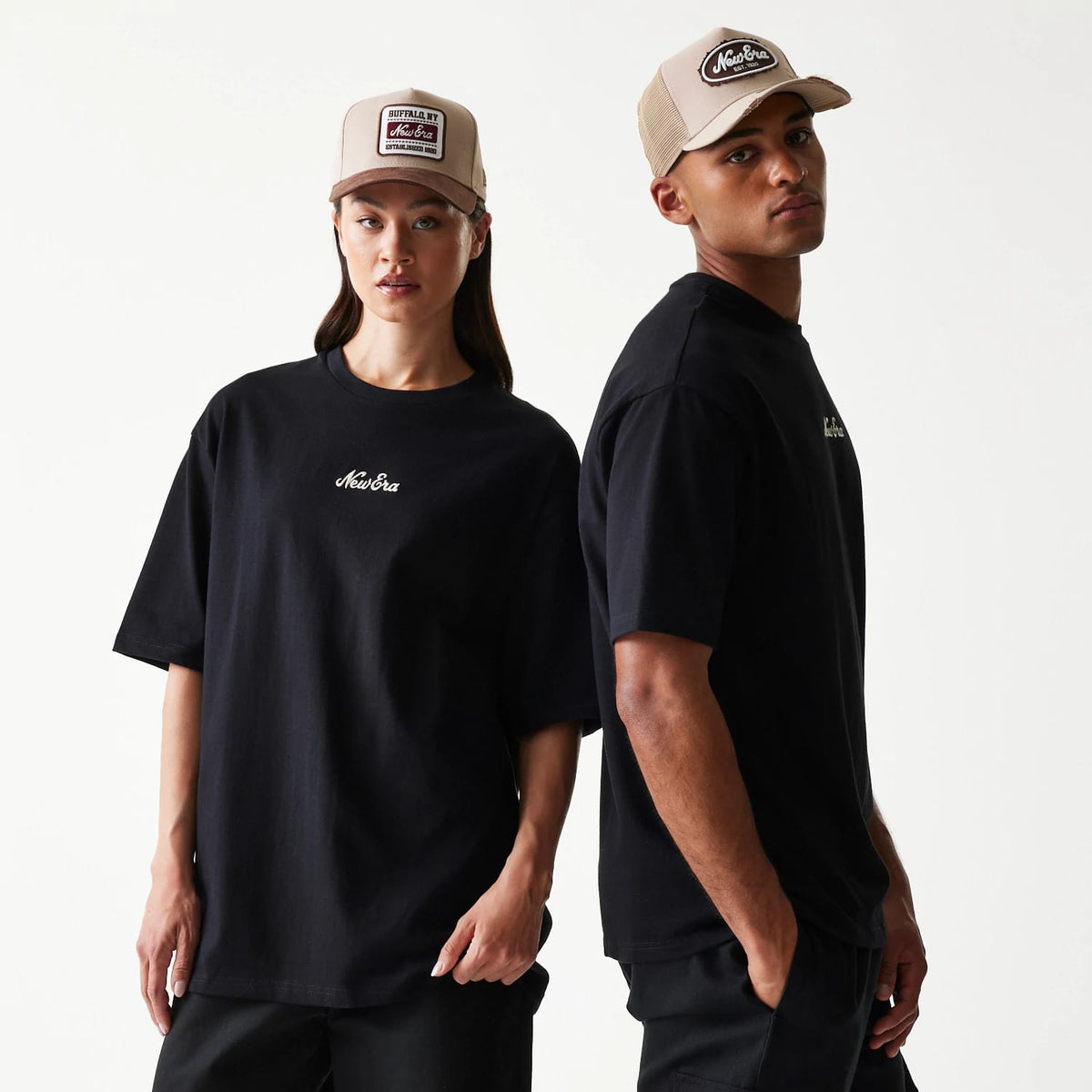 New Era Script Black T-Shirt-zelvios