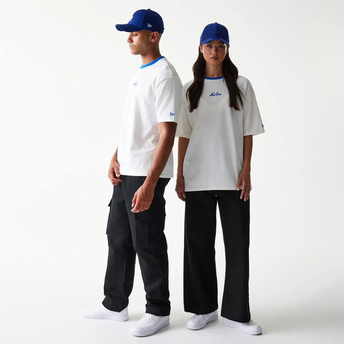 New Era Script White Oversized T-Shirt-zelvios