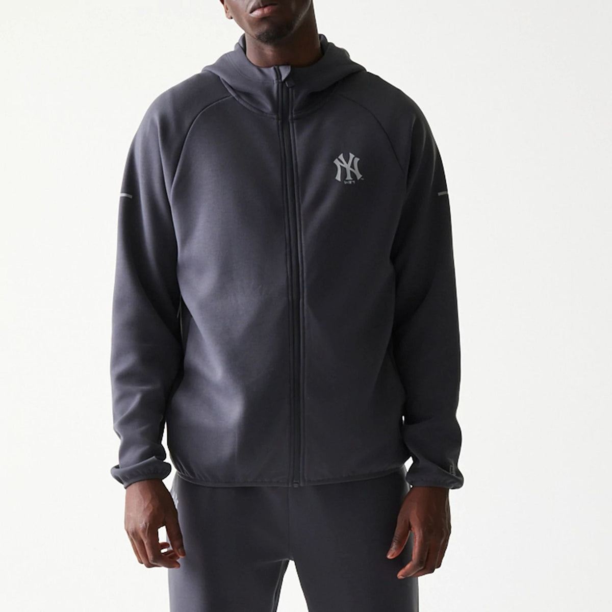 New York Yankees MLB Dark Grey Full Zip Hoodie-zelvios